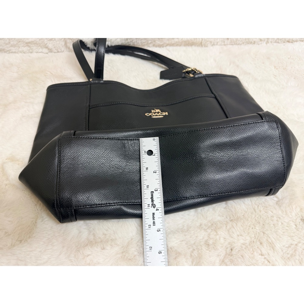 Coach Ava Tote Black Crossgrain Leather Shoulder Bag Gold Hardware F34497 - Picture 10 of 11
